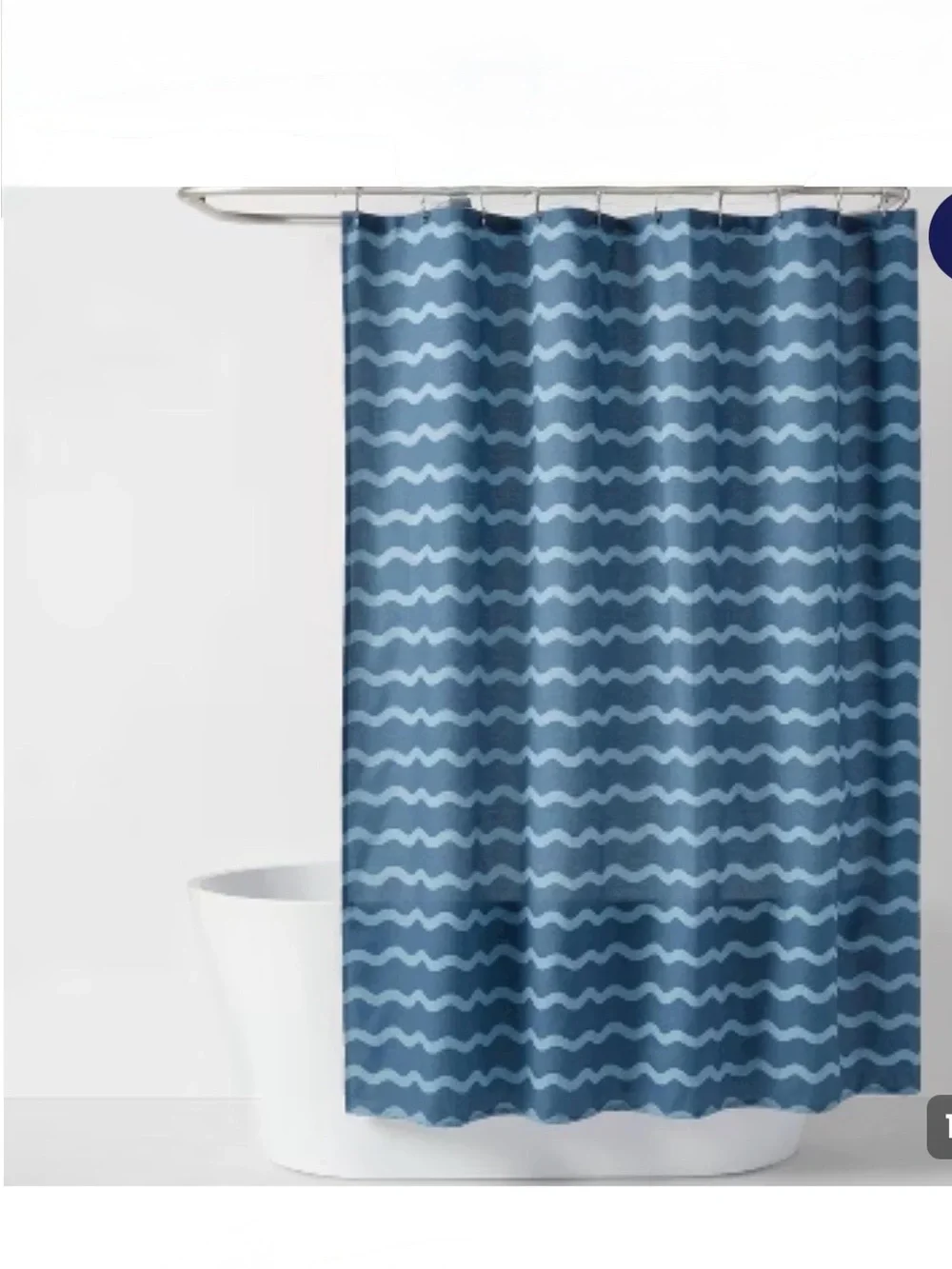Pillowfort Blue Wave Stripe Shower Curtain
